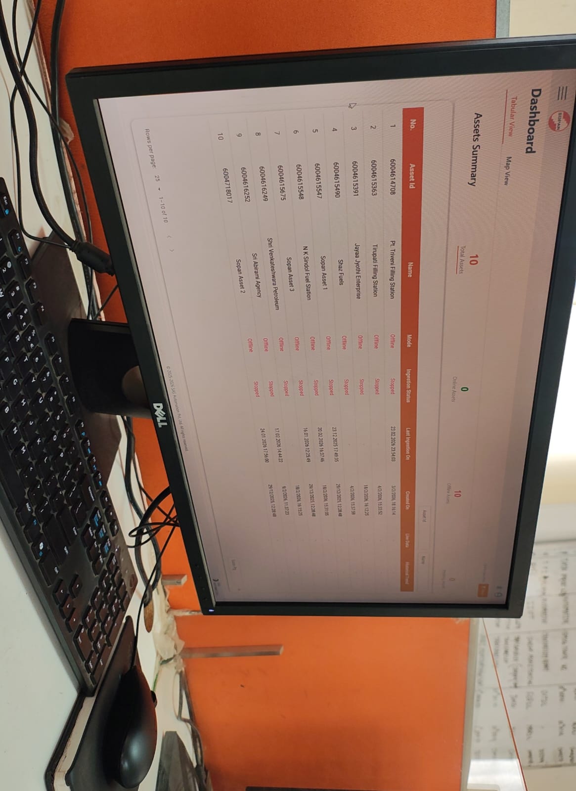 A computer monitor with the Spot Arm API displayed